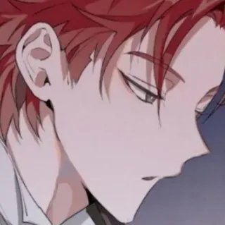 🥀 Anime, Manga, pelo rojo, hombre, perfil, arte telegram sticker