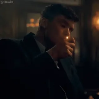 🚬 Thomas Shelby Peaky Blinders smoking, lighter, man, tv, drama, cillian murphy whatsapp sticker