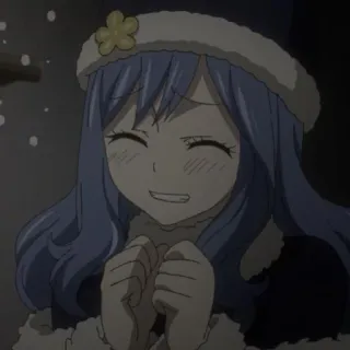 🌊 Juvia Lockser Fairy Tail Anime, Mignon, Joyeux, Souriant, Personnage, Juvia, Fairy Tail telegram sticker