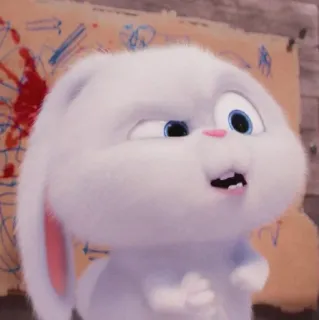 🐰 Snowball The Secret Life of Pets coelho, animal, animal de estimação, desenho animado, cartoon whatsapp sticker