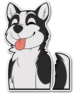 😋 Hund, Husky, niedlich, Tier, Aufkleber telegram sticker