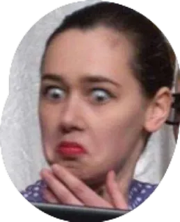 😮 femme, visage, expression, réaction, mème telegram sticker