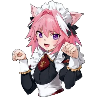 😽 Astolfo anime, manga, cute, cat ears, maid, Astolfo telegram sticker