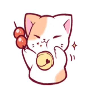 🥓 Katze, süß, kawaii, Tier, Aufkleber, Essen, Chibi whatsapp sticker