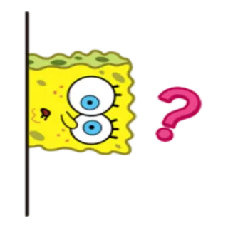 ❓ Spongebob spongebob, dấu chấm hỏi, phim hoạt hình, nhãn dán telegram sticker