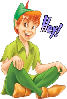 👋 Peter Pan Hey! ปีเตอร์แพน, การ์ตูน, เป็นมิตร, ทักทาย, ดิสนีย์ telegram sticker