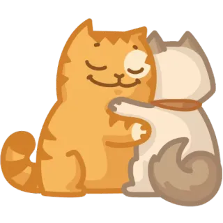 😚 katten, knuffelen, vriendschap, dieren, schattig, genegenheid, cartoon, huisdieren whatsapp sticker