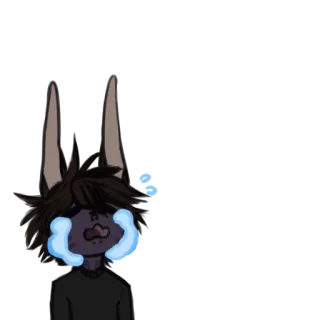 😭 chorando, triste, lágrimas, coelho, anime, emocional, desenho animado telegram sticker