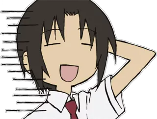 😐 animé, uniforme scolaire, joyeux, mignon telegram sticker
