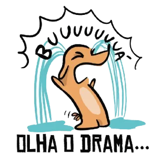😭 OLHA O DRAMA... Drama, Chorando, Cachorro, Desenho animado, Triste whatsapp sticker