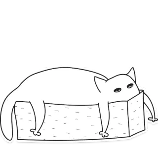 😶 gatto, scatola, assonnato, animale, animale domestico, cartone animato, carino whatsapp sticker