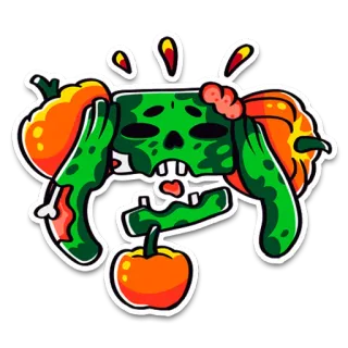 🤯 Zombie, Halloween, Mostro, Cartone animato, Spaventoso, Non morto, Spettrale telegram sticker