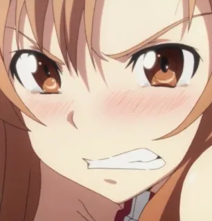 😾 Anime, Zły/Zła, Kobieta, Sfrustrowany/a, Postać, Kreskówka, Wyraz twarzy/Ekspresja telegram sticker