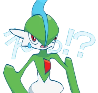⁉️ Gallade Pokemon ア！!? pokemon, anime, gallade, confuso, pergunta telegram sticker