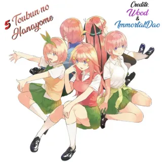 🆔 5 Toubun no Hanayome Anime, Manga, Karakter, Fanart, Ilustrasi whatsapp sticker