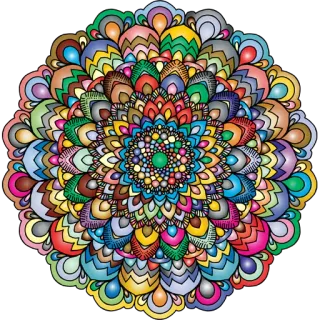 🎨 マンダラ, カラフル, 幾何学的, パターン, アート, デザイン, ステッカー, 瞑想的 telegram sticker