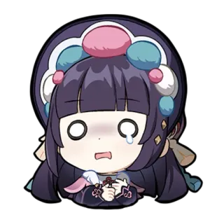 ⭐️ Yun Jin Genshin Impact anime, chibi, cute, tears, sad, genshin impact telegram sticker