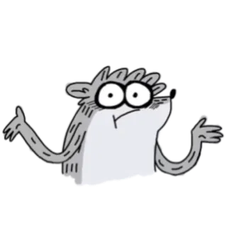 😐 Rigby Regular Show kreskówka, postać, szop pracz, wzruszenie ramionami, Zwyczajny serial telegram sticker