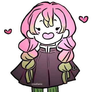 👾 Mitsuri Kanroji Demon Slayer @safianix Anime, Demon Slayer, Mitsuri Kanroji, Pilar do Amor, Personagem telegram sticker