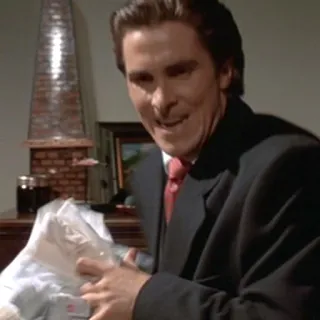 🤤 Patrick Bateman American Psycho american psycho, patrick bateman, christian bale, serienmörder, film whatsapp sticker