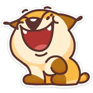 🤣 Hund, Tier, Cartoon, Niedlich, Fröhlich, Sticker telegram sticker