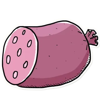 😋 wurst, fleisch, essen, cartoon, illustration, aufkleber telegram sticker