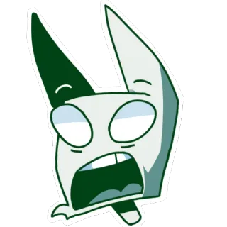 😮 การ์ตูน, ตัวละคร, กลัว, สีหน้า, ภาพประกอบ telegram sticker