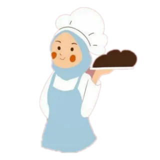 🍦 horneado, chef, hiyab, musulmán, comida, postre telegram sticker