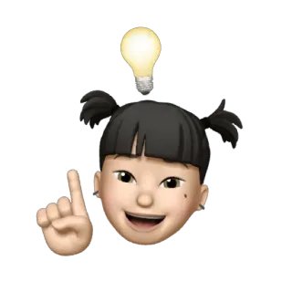 💡 Эмодзи, Лампочка, Идея, Мысли, Мультфильм, Девочка telegram sticker