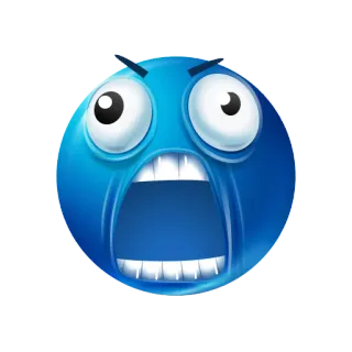🤬 arrabbiato, blu, urlare, emoji telegram sticker