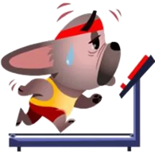 😰 cão, esteira, exercício, fitness, corrida, treino telegram sticker