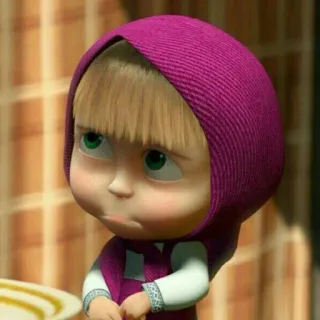 😔 Masha Masha and the Bear Cartoon, Meisje, Ondeugend, Schattig, Animatie telegram sticker