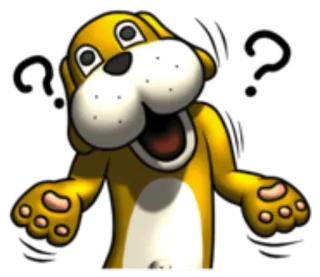 ❓ perro, dibujo animado, pregunta, confundido, lindo, animal, pegatina whatsapp sticker