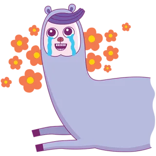 😭 Dibujo animado, Llama, Llorando, Triste telegram sticker