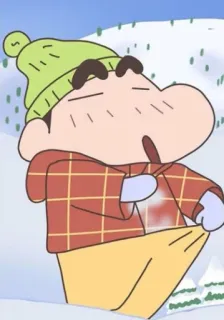 ❄️ Shin-chan Nohara Crayon Shin-chan อนิเมะ, หิมะ, การ์ตูน, ตัวละคร telegram sticker