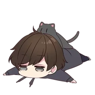😪 Anime, Gatto, Assonnato, Carino, Stanco, Chibi, Manga telegram sticker