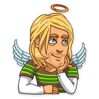 😇 thiên thần, hoạt hình, nhân vật, đôi cánh, vòng hào quang whatsapp sticker