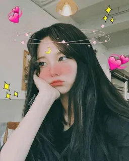 🍓 zumer cute, girl, stars, hearts, moon, beauty, woman telegram sticker