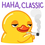 🤤 anatra, fumare, cartone animato, adesivo, animale, sigaretta, divertente whatsapp sticker