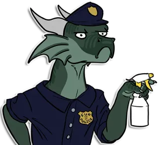 ❌ UWu Police polícia, furry, dragão, borrifador, uwu, agente telegram sticker