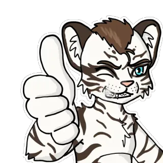 👌 animal, chat, anthropomorphe, pouce levé, clin d'oeil, autocollant telegram sticker