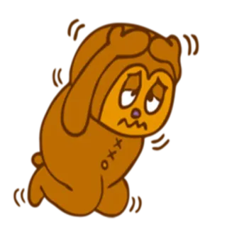 😞 traurig, Bär, gestresst, verärgert, Sorge, ängstlich, Cartoon whatsapp sticker
