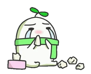 😭 sad, crying, plant, cartoon, cute, emotion, tears whatsapp sticker