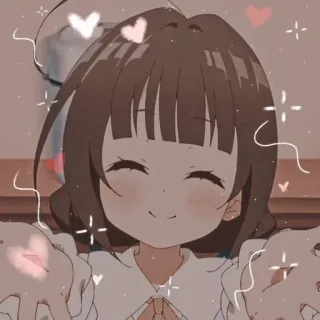 💗 anime, chica, linda, corazones telegram sticker