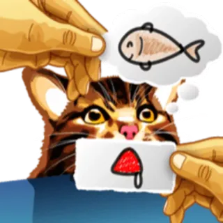 😦 кот, рыба, мечта, животное, питомец whatsapp sticker