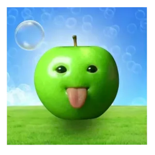 🙂 Annoying Orange The Annoying Orange apple, fruit, green apple, funny, silly, tongue, sticking out tongue, bubble telegram sticker