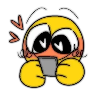 💌 อิโมจิ, น่ารัก, มีความสุข, สติกเกอร์, สีเหลือง telegram sticker