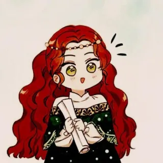 🍓 Q版, 卡通, 女人, 红发, 可爱, 角色 telegram sticker