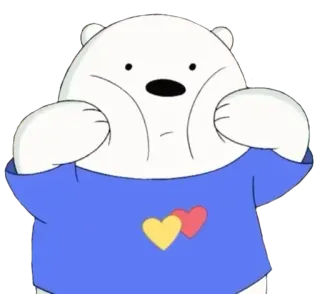 ▫️ Ice Bear We Bare Bears Eisbär, Cartoon, süß, Eisbär, Animation, Herz, Charakter whatsapp sticker