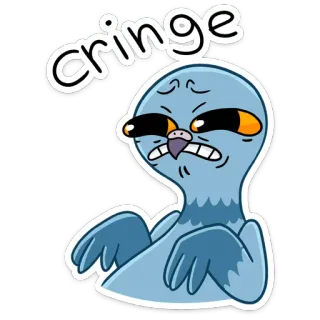💩 cringe น่าอาย, นก, มีม, การ์ตูน, ปฏิกิริยา telegram sticker